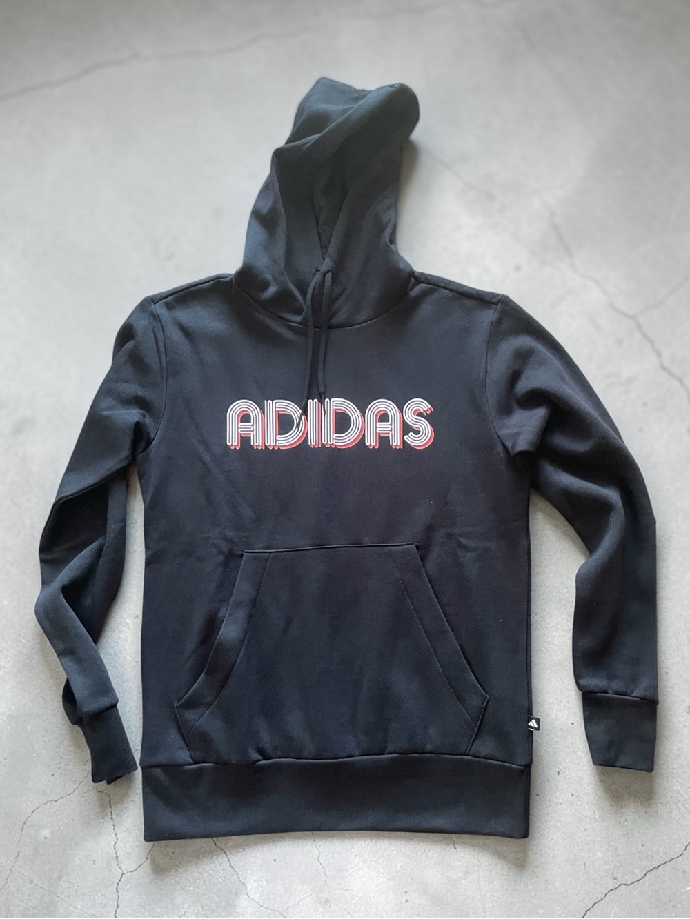 Adidas Black Hoodie with Red & White Logo Adult Small NWT